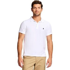 IZOD Men's Advantage Performance Short Sleeve Polo Shirt Slim Fit White Small